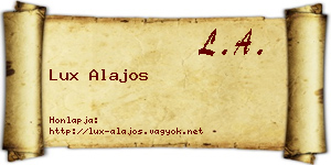 Lux Alajos névjegykártya